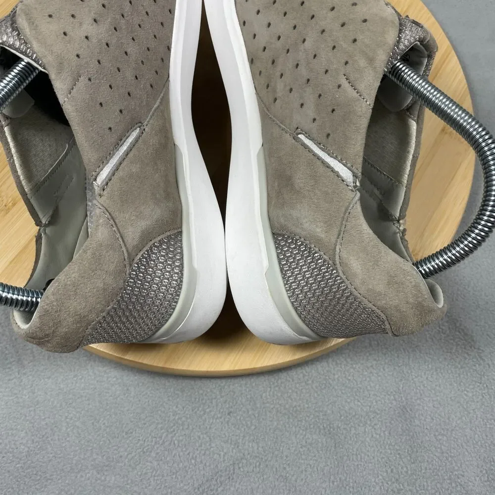 Kizik Miami Womens 9.5 M Taupe Suede Shoes Hands Free Slip On Comfort Sneakers